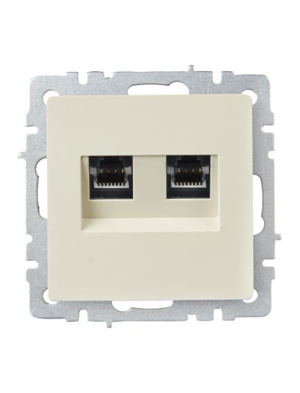 BRITE Розетка двойная RJ11+RJ45 кат.5E РК/Т12-БрКр бежевый IEK, изображение 5