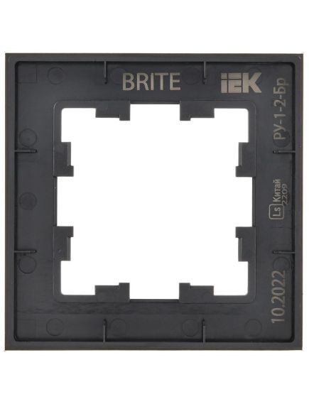 BRITE Рамка 1-местная РУ-1-2-Бр стекло черный матовый IEK, 5 image