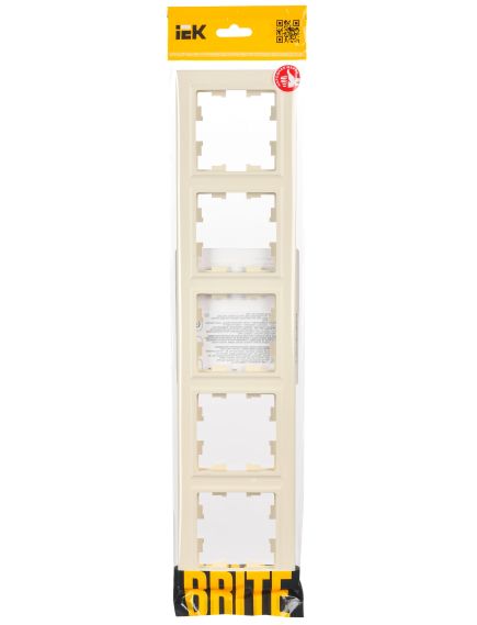 BRITE Рамка 5-местная РУ-5-БрКр бежевый IEK, изображение 2
