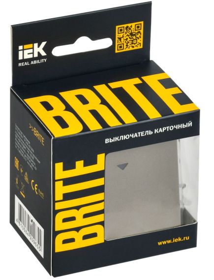 BRITE Выключатель карточный 30А ВС10-1-8-БрШ шампань IEK, 2 image