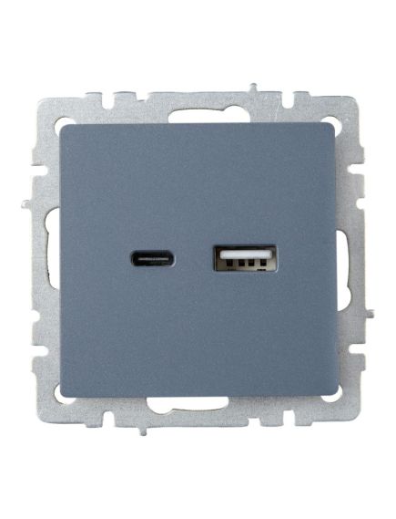 BRITE Розетка USB A+C 18Вт РЮ11-1-БрМ маренго IEK, изображение 2