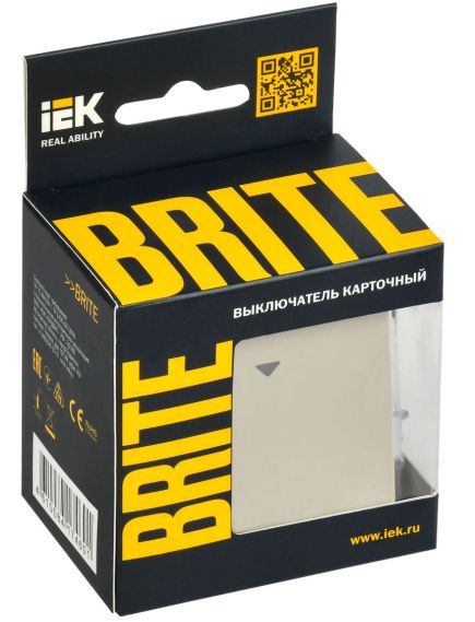 BRITE Выключатель карточный 30А ВС10-1-8-БрКр бежевый IEK, изображение 2