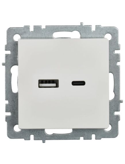 BRITE Розетка USB A+C 18Вт РЮ11-1-БрБ белый IEK, 6 image