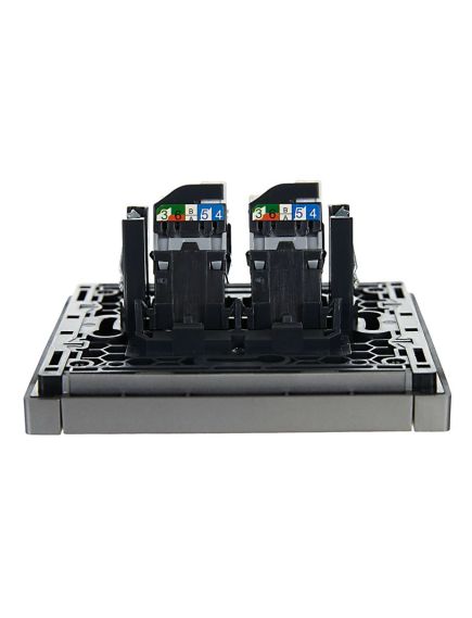 FORTE&PIANO Розетка компьютерная двойная RJ45 кат.5E FP533 сталь IEK, 6 image