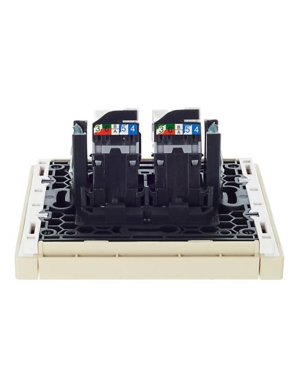 FORTE&PIANO Розетка компьютерная двойная RJ45 кат.5E FP433 ваниль IEK, 3 image