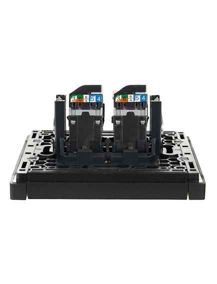 FORTE&PIANO Розетка компьютерная двойная RJ45 кат.5E FP133 черный IEK, 5 image