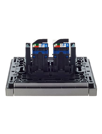 FORTE&PIANO Розетка компьютерная двойная RJ45 кат.6 FP534 сталь IEK, изображение 6