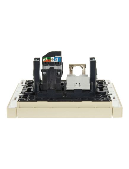 FORTE&PIANO Розетка двойная RJ11+RJ45 кат.5E FP435 ваниль IEK, изображение 5