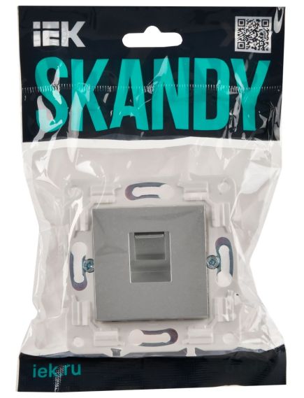 SKANDY Розетка компьютерная RJ45 кат.6 SK-K02S серебряный IEK, 2 image