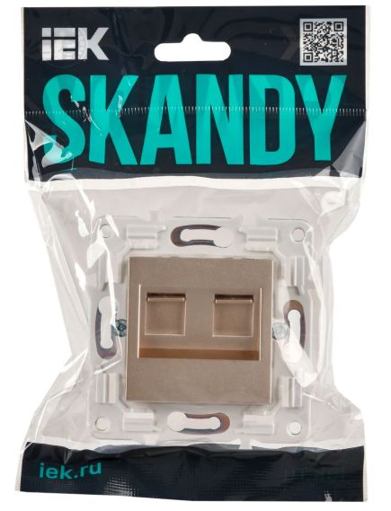 SKANDY Розетка компьютерная двойная RJ45 кат.5E SK-K03Sa песочный IEK, изображение 2