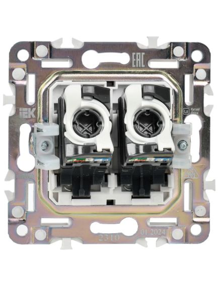 SKANDY Розетка компьютерная двойная RJ45 кат.5E SK-K03Bl черный IEK, 7 image