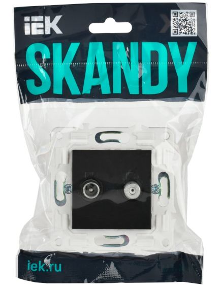 SKANDY Розетка двойная TV+SAT SK-A13Bl черный IEK, изображение 2