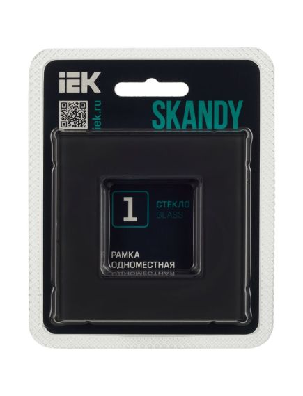 SKANDY Рамка 1-местная SK-F21G стекло графит IEK, изображение 2