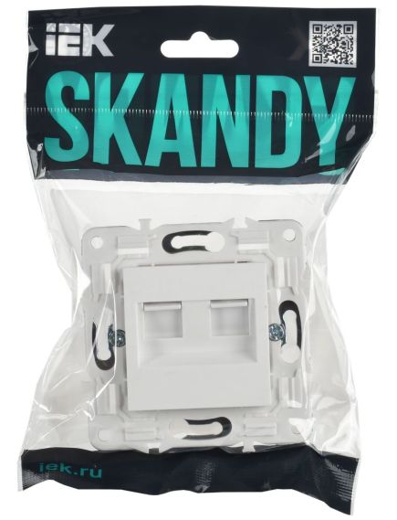 SKANDY Розетка компьютерная двойная RJ45 кат.6 SK-K04W арктический белый IEK, 2 image