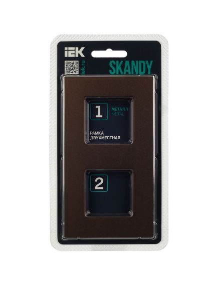 SKANDY Рамка 2-местная SK-F32Br металл шоколад IEK, 2 image