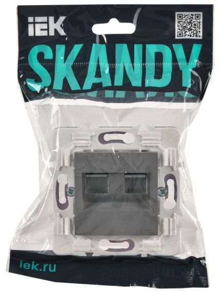 SKANDY Розетка компьютерная двойная RJ45 кат.5E SK-K03Gr серый IEK, изображение 2