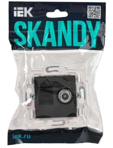 SKANDY Розетка двойная TV+RJ45 кат.6 SK-A15G графит IEK, 2 image