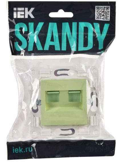 SKANDY Розетка компьютерная двойная RJ45 кат.6 SK-K04G мятный IEK, 2 image