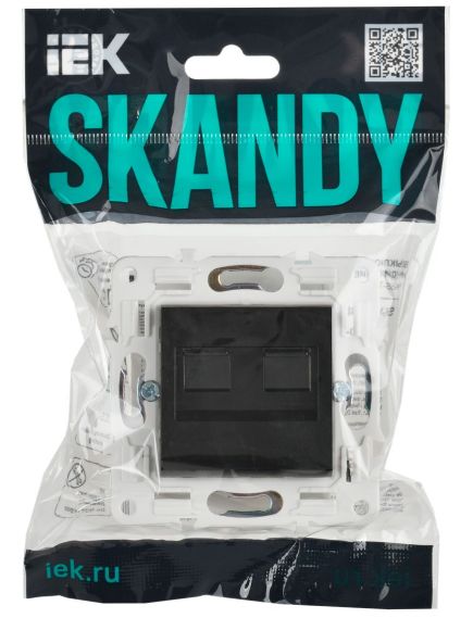 SKANDY Розетка компьютерная двойная RJ45 кат.5E SK-K03Bl черный IEK, 2 image