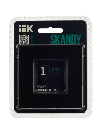 SKANDY Рамка 1-местная SK-F21Bl стекло черный IEK, 2 image