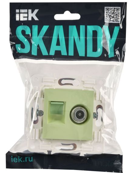 SKANDY Розетка двойная TV+RJ45 кат.6 SK-A15G мятный IEK, 2 image