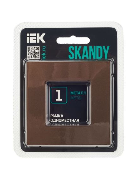 SKANDY Рамка 1-местная SK-F31Br металл шоколад IEK, изображение 2