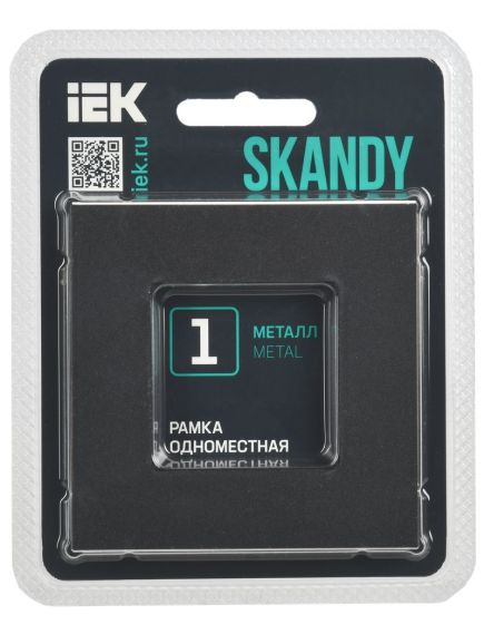 SKANDY Рамка 1-местная SK-F31Bl металл черный IEK, изображение 2