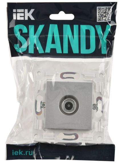 SKANDY Розетка TV оконечная SK-A12S серебряный IEK, 2 image