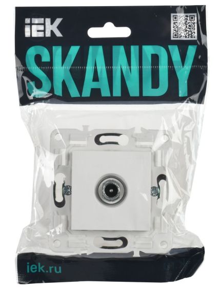 SKANDY Розетка TV проходная SK-A17W арктический белый IEK, 2 image