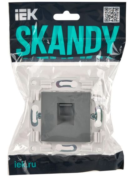 SKANDY Розетка компьютерная RJ45 кат.6 SK-K02Gr серый IEK, изображение 2