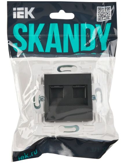 SKANDY Розетка компьютерная двойная RJ45 кат.6 SK-K04G графит IEK, изображение 2