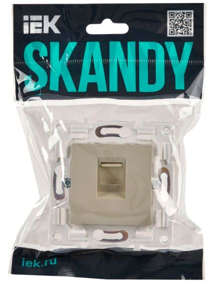 SKANDY Розетка компьютерная RJ45 кат.6 SK-K02B бежевый IEK, изображение 2