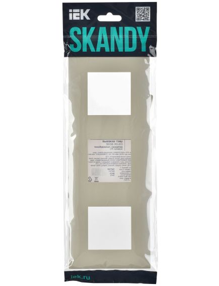 SKANDY Рамка 3-местная SK-F01B бежевый IEK, 2 image