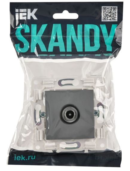 SKANDY Розетка TV проходная SK-A17Gr серый IEK, изображение 2