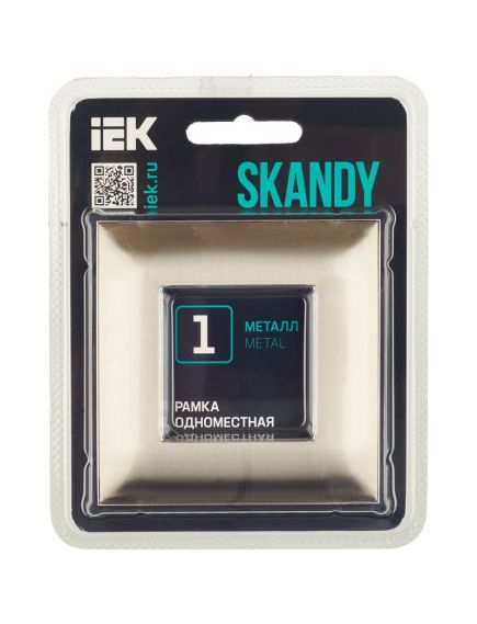 SKANDY Рамка 1-местная SK-F31N металл никель IEK, 2 image