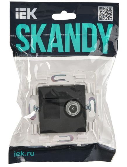 SKANDY Розетка двойная TV+RJ45 кат.5E SK-A14G графит IEK, 2 image