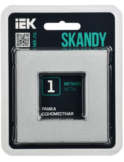 SKANDY Рамка 1-местная SK-F31S металл серебряный IEK, 2 image