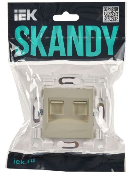 SKANDY Розетка компьютерная двойная RJ45 кат.5E SK-K03B бежевый IEK, изображение 2