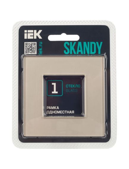 SKANDY Рамка 1-местная SK-F21Sh стекло шампань IEK, 2 image