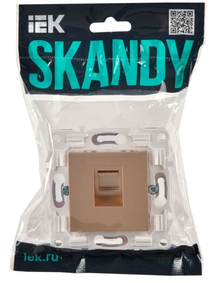 SKANDY Розетка компьютерная RJ45 кат.6 SK-K02Sa песочный IEK, 2 image