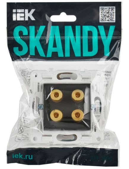 SKANDY Аудиорозетка 4-местная SK-A01G графит IEK, 2 image