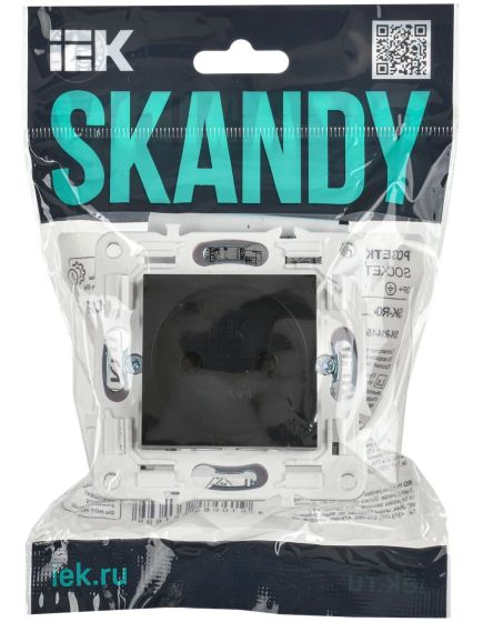 SKANDY Розетка без заземления без защитных шторок 10А SK-R02Bl черный IEK, 2 image