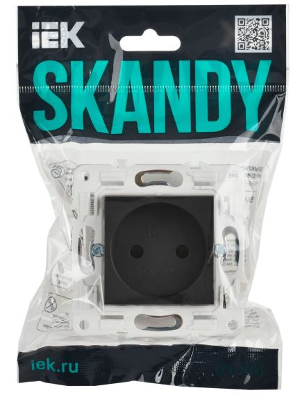 SKANDY Розетка без заземления с защитными шторками 10А SK-R01T титан IEK, 2 image