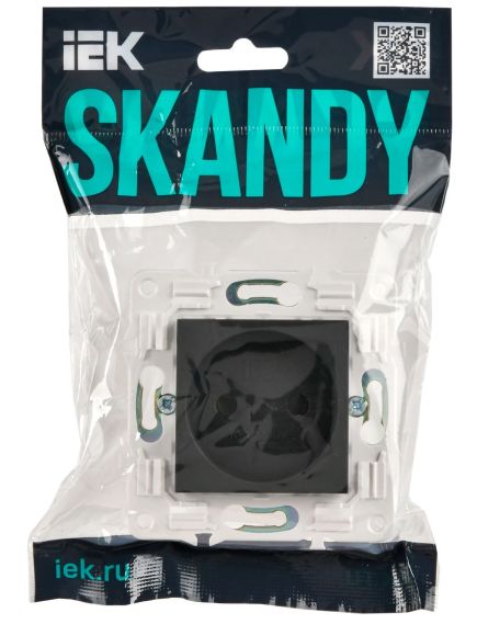 SKANDY Розетка без заземления с защитными шторками 10А SK-R01G графит IEK, изображение 2