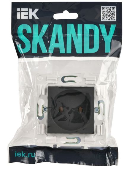 SKANDY Розетка без заземления без защитных шторок 10А SK-R02G графит IEK, 2 image