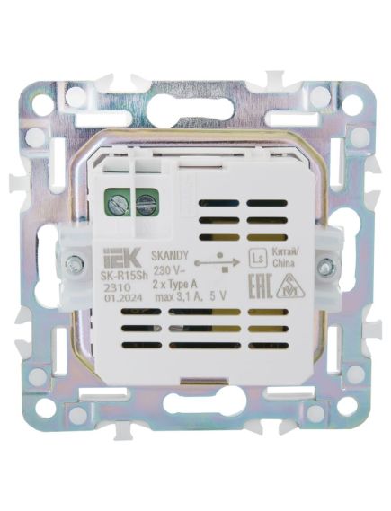 SKANDY Розетка USB A+A 3,1А SK-R15Sh шампань IEK, 2 image