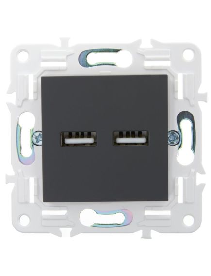 SKANDY Розетка USB A+A 3,1А SK-R15G графит IEK, 3 image