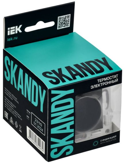 SKANDY Термостат электронный с индикацией SK-T01Bl черный IEK, изображение 2