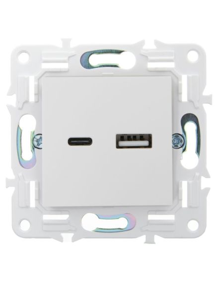 SKANDY Розетка USB A+C 3,1А SK-R14W арктический белый IEK, изображение 5