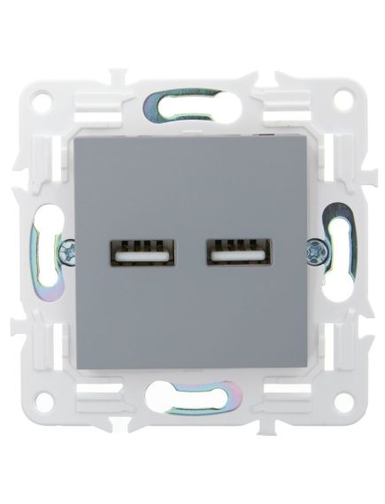 SKANDY Розетка USB A+A 3,1А SK-R15Gr серый IEK, изображение 5